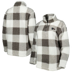 Philadelphia Flyers G-III 4Her by Carl Banks Women's Logo Plaid Sherpa Quarter-Zip Jacket - Gray/White | NHL Lifestyle