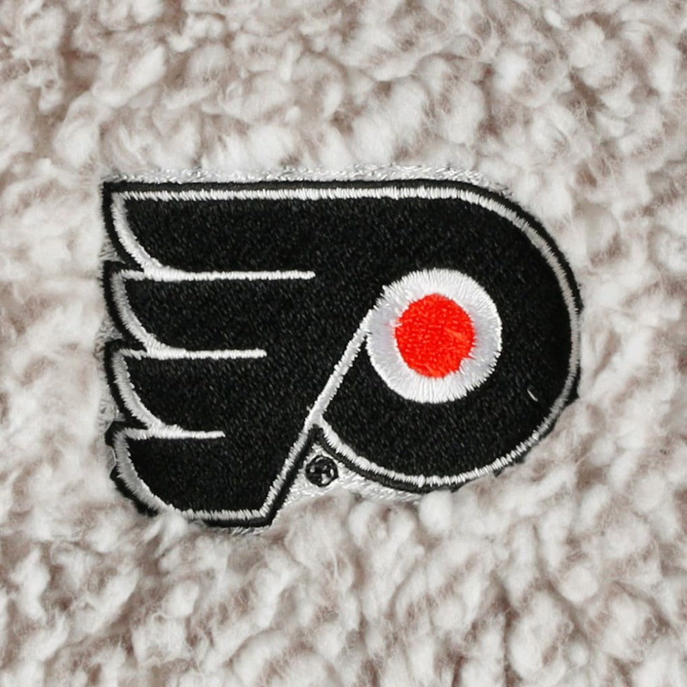 Philadelphia Flyers G-III 4Her by Carl Banks Women's Logo Plaid Sherpa Quarter-Zip Jacket - Gray/White | NHL Lifestyle