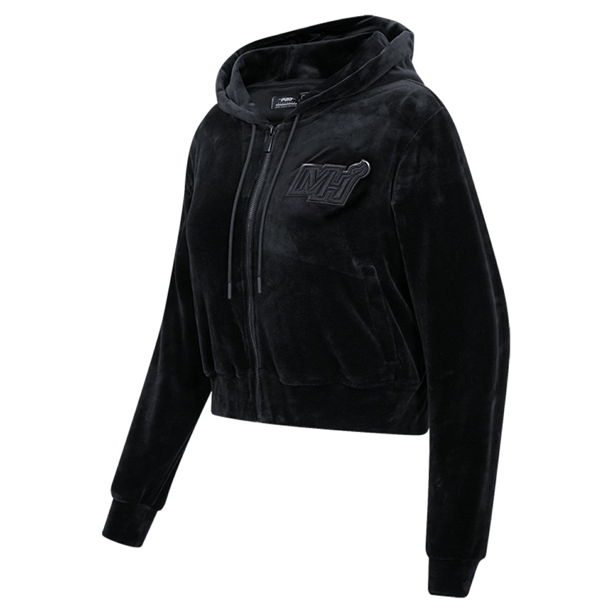 Miami Heat Pro Standard Women's Triple Black Velour Full-Zip Hoodie