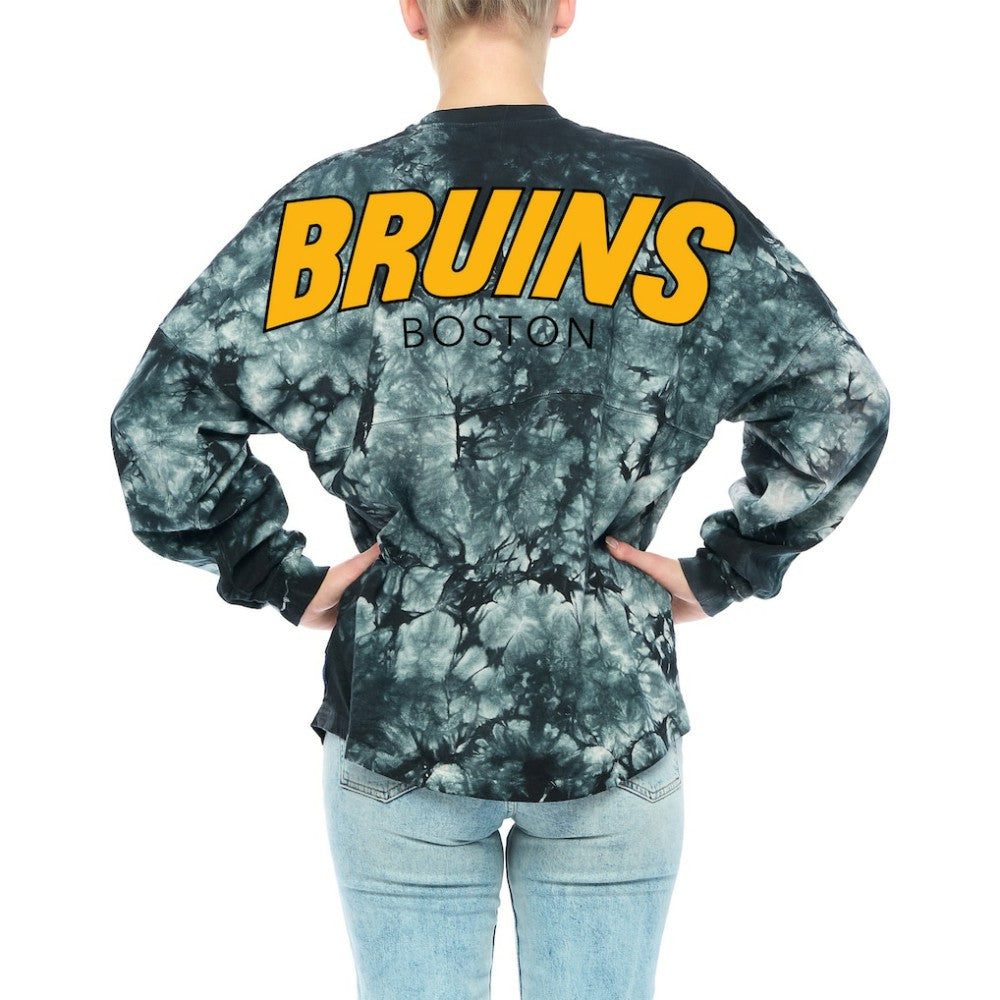 Boston Bruins Fanatics Women's Crystal-Dye Long Sleeve T-Shirt - Black | Fanatics discount