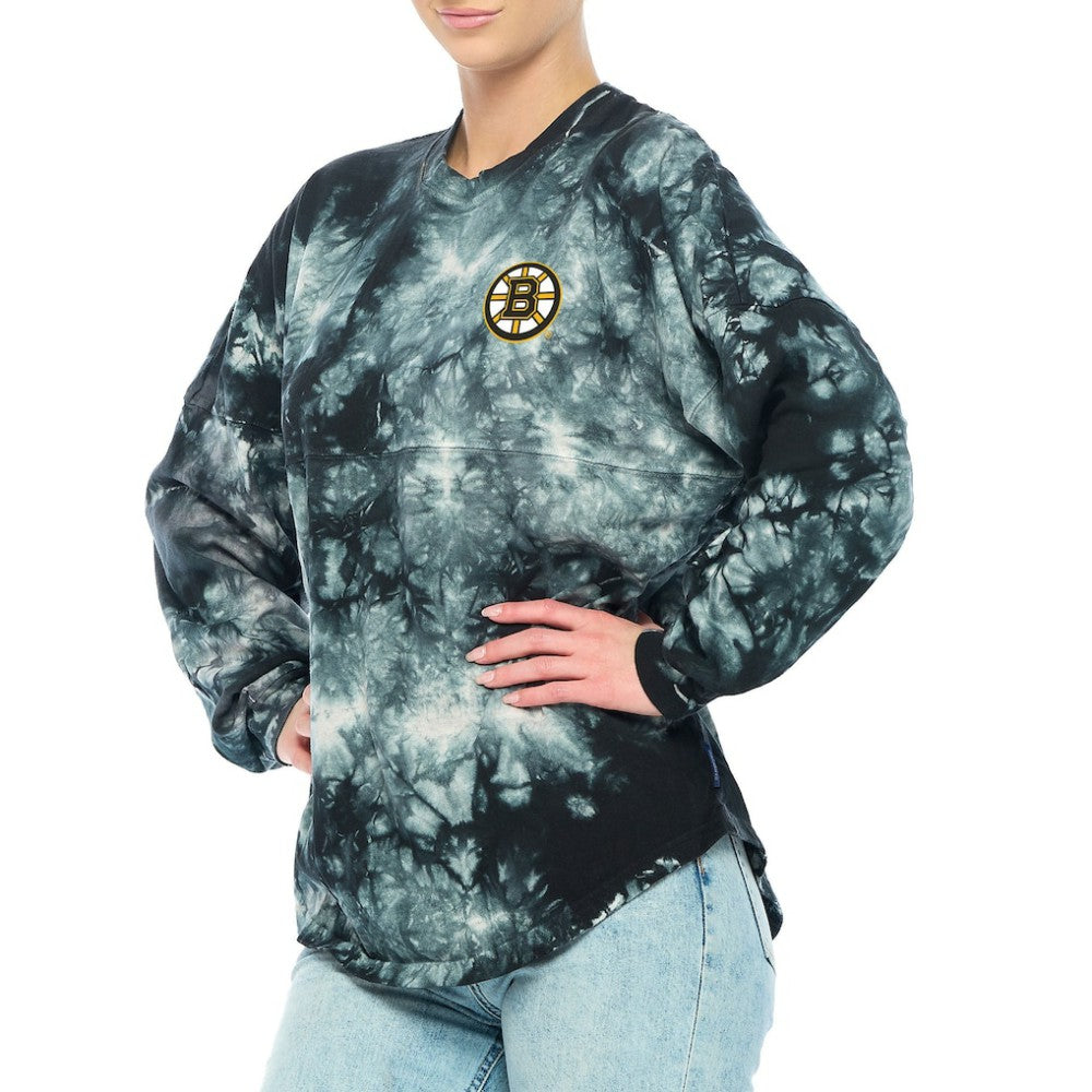Boston Bruins Fanatics Women's Crystal-Dye Long Sleeve T-Shirt - Black | Fanatics discount