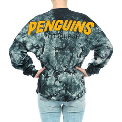 Pittsburgh Penguins Fanatics Women's Crystal-Dye Long Sleeve T-Shirt - Black | Fanatics Lifestyle