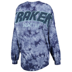 Seattle Kraken Fanatics Women's Crystal-Dye Long Sleeve T-Shirt - Deep Sea Blue | Fanatics Clearance