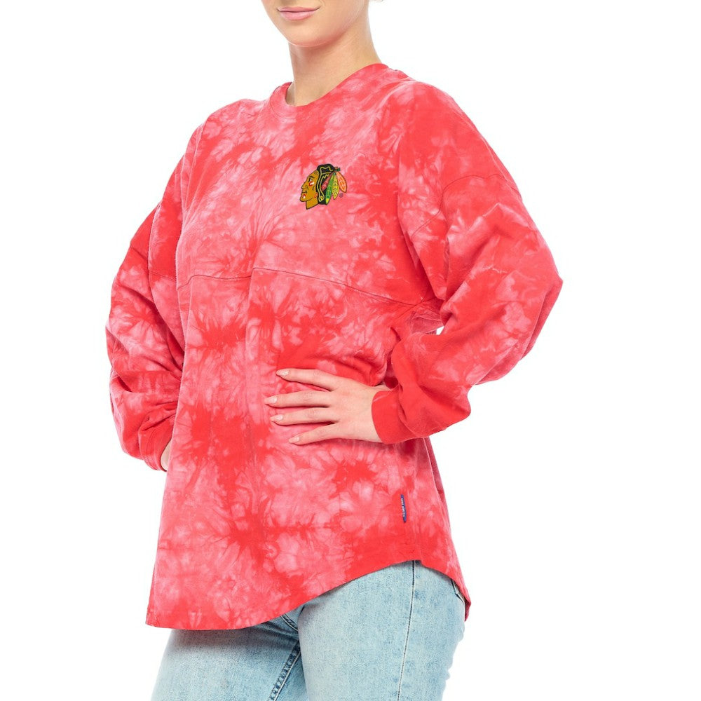 Chicago Blackhawks Fanatics Women's Crystal-Dye Long Sleeve T-Shirt - Red | Fanatics near me