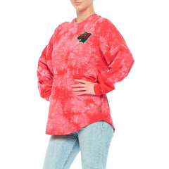 Minnesota Wild Fanatics Women's Crystal-Dye Long Sleeve T-Shirt - Red | Fanatics sale