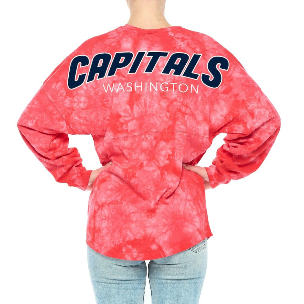 Washington Capitals Fanatics Women's Crystal-Dye Long Sleeve T-Shirt - Red | Fanatics Clearance