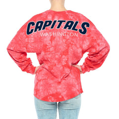 Washington Capitals Fanatics Women's Crystal-Dye Long Sleeve T-Shirt - Red | Fanatics Clearance