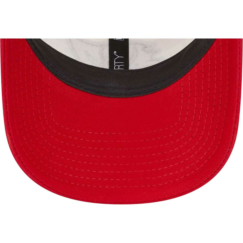 Tampa Bay Buccaneers New Era Team Stripe Trucker 9FORTY Snapback Hat - Cream/Red - NFL