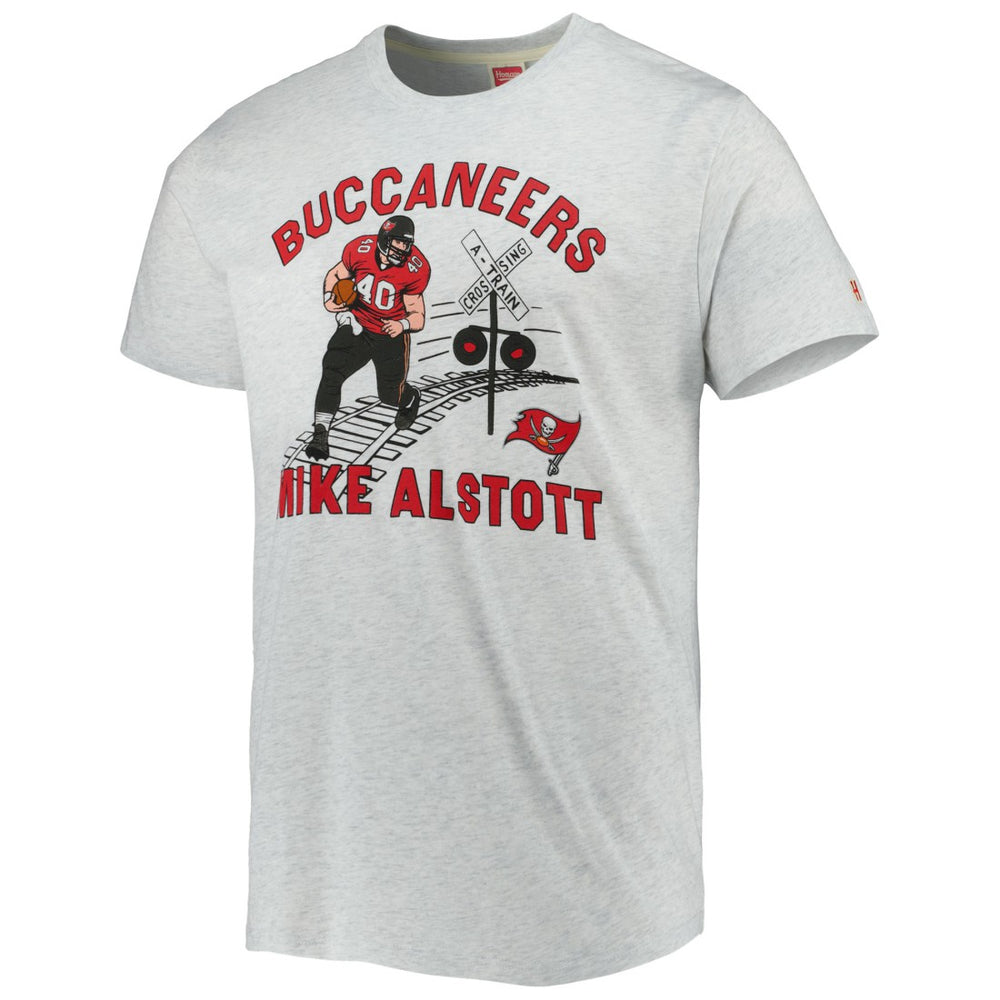 Mike Alstott Tampa Bay Buccaneers Homage Unisex Caricature Retired Player Tri-Blend T-Shirt - Ash - NFL