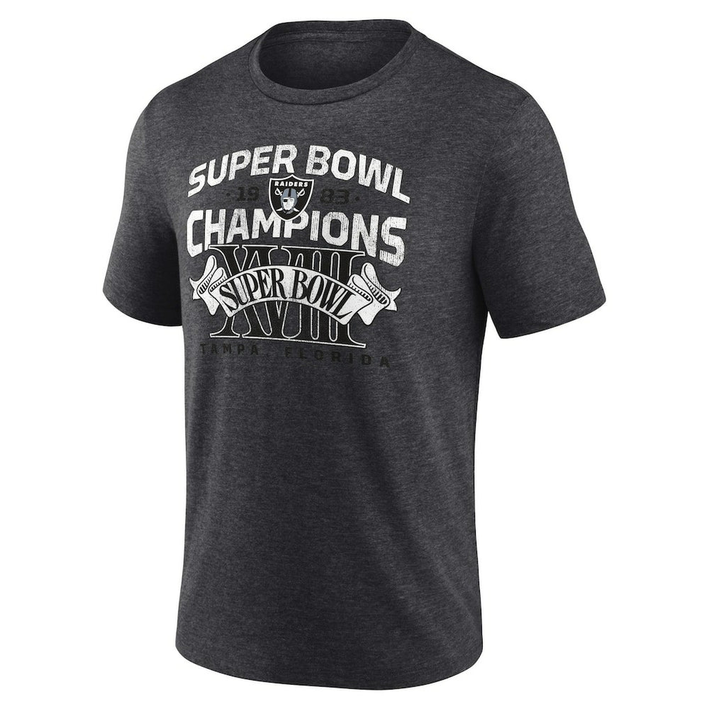 Las Vegas Raiders Hometown Old-Fashioned Super Bowl XVIII Champions Tri-Blend T-Shirt - Charcoal - NFL