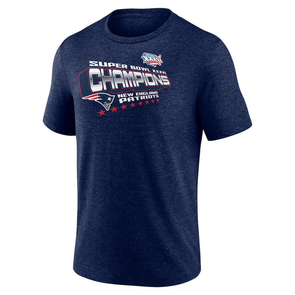 New England Patriots Hometown Old-Fashioned Super Bowl XXXVI Champions Tri-Blend T-Shirt - Navy - NFL