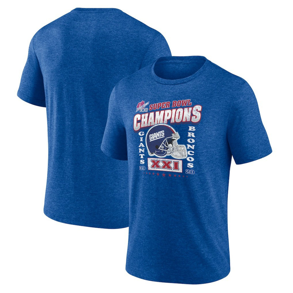 New York Giants Hometown Old-Fashioned Super Bowl XXI Champions Tri-Blend T-Shirt - Royal - NFL