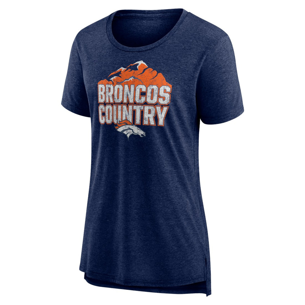 Denver Broncos Women's Hometown First Down Tri-Blend T-Shirt - Heather Navy - NFL