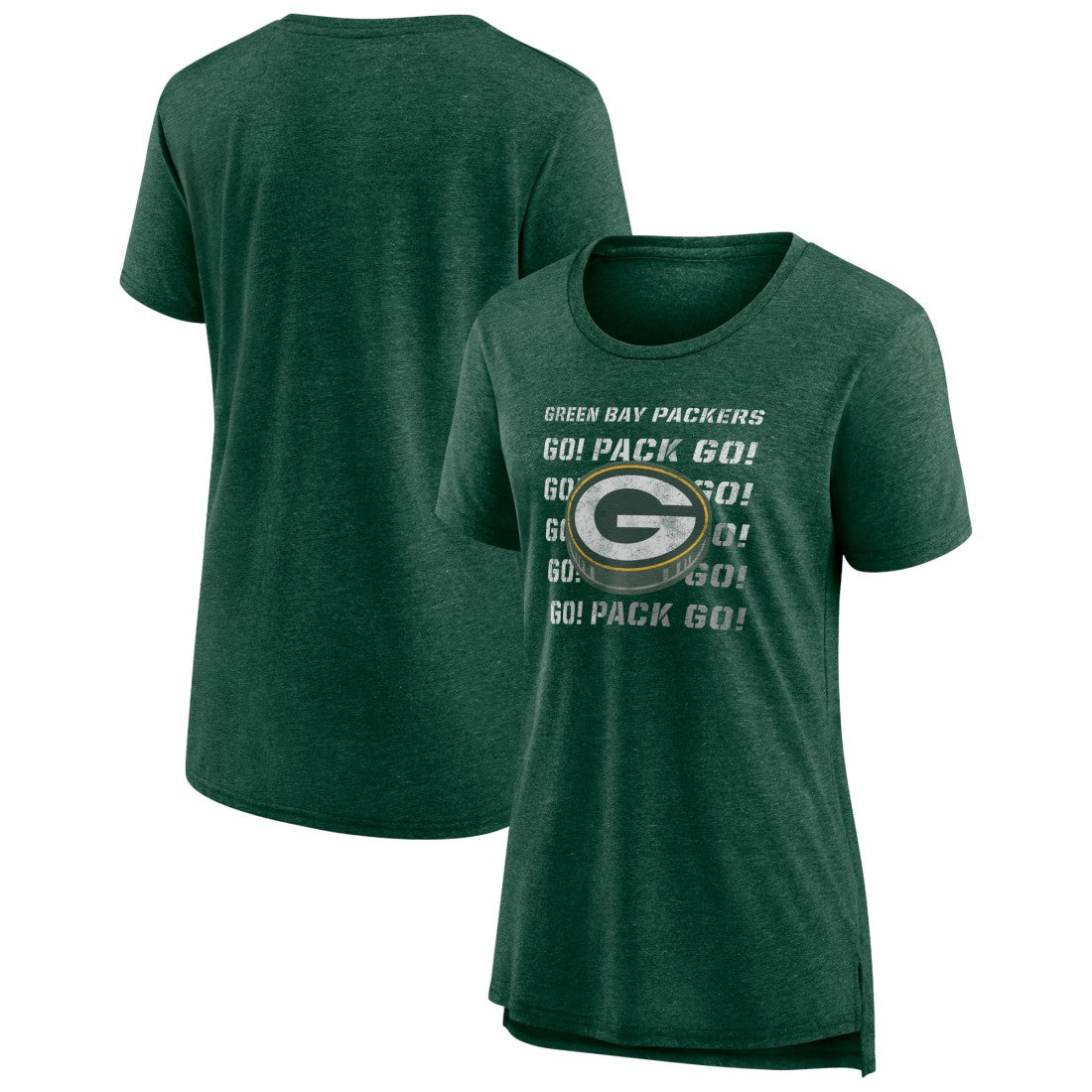 Green Bay Packers Women's Hometown First Down Tri-Blend T-Shirt - Heather Green - NFL