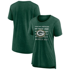 Green Bay Packers Women's Hometown First Down Tri-Blend T-Shirt - Heather Green - NFL
