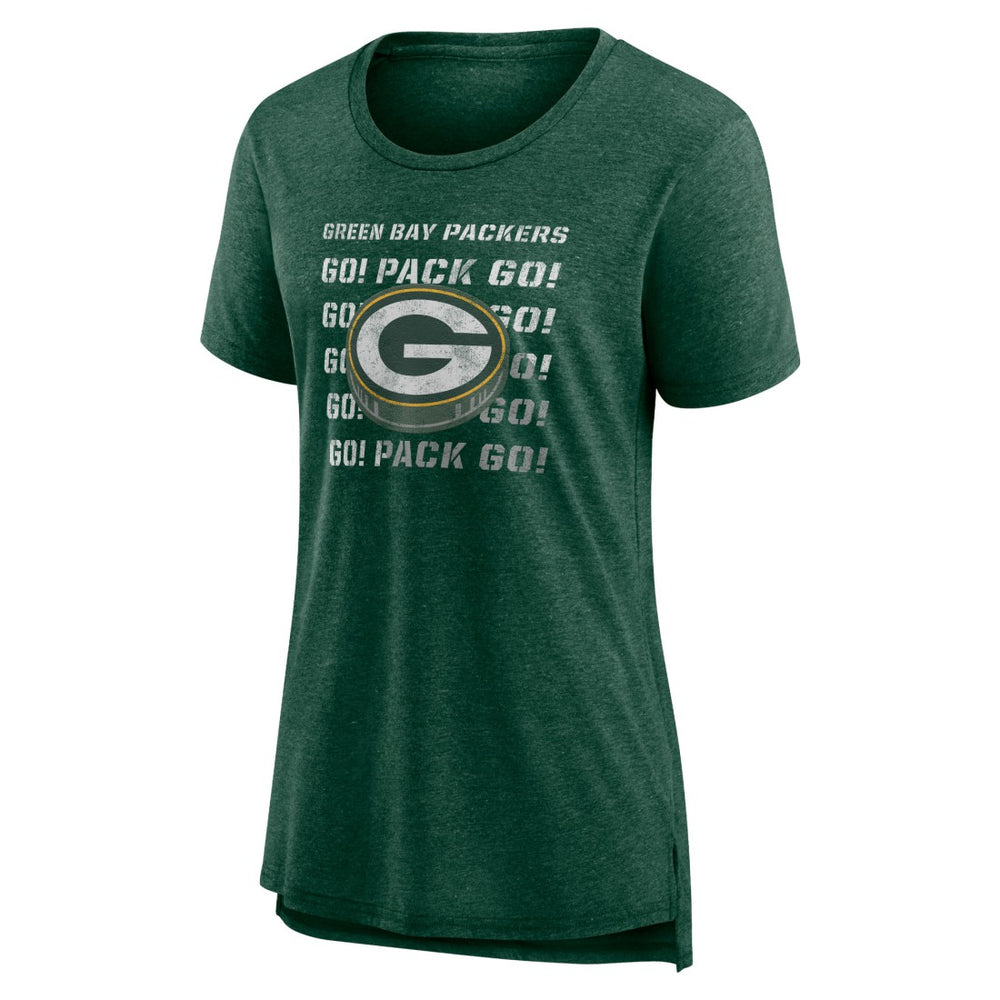 Green Bay Packers Women's Hometown First Down Tri-Blend T-Shirt - Heather Green - NFL