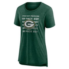 Green Bay Packers Women's Hometown First Down Tri-Blend T-Shirt - Heather Green - NFL