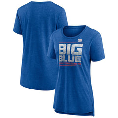 New York Giants Women's Hometown First Down Tri-Blend T-Shirt - Heather Royal - NFL
