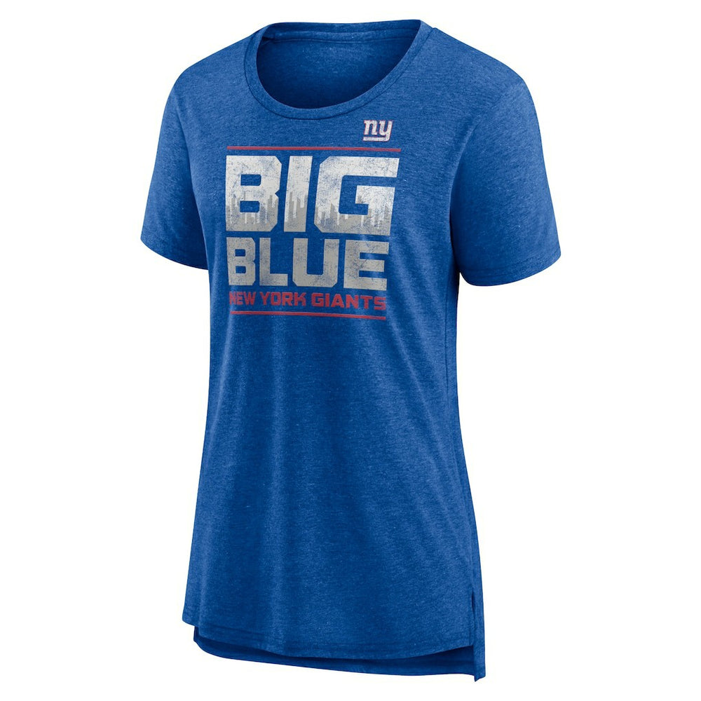 New York Giants Women's Hometown First Down Tri-Blend T-Shirt - Heather Royal - NFL