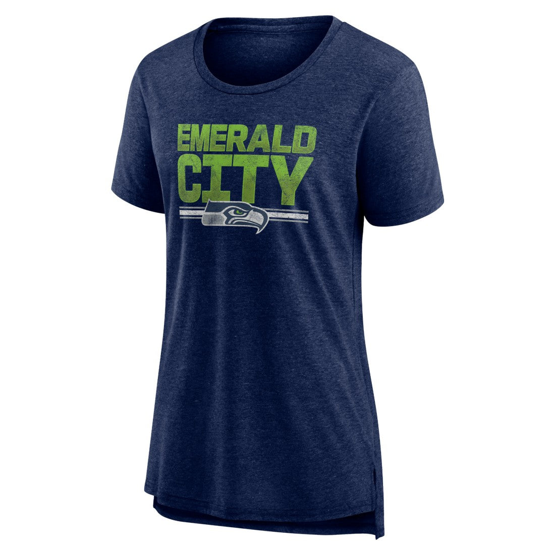 Seattle Seahawks Women's Hometown First Down Tri-Blend T-Shirt - Heather College Navy - NFL