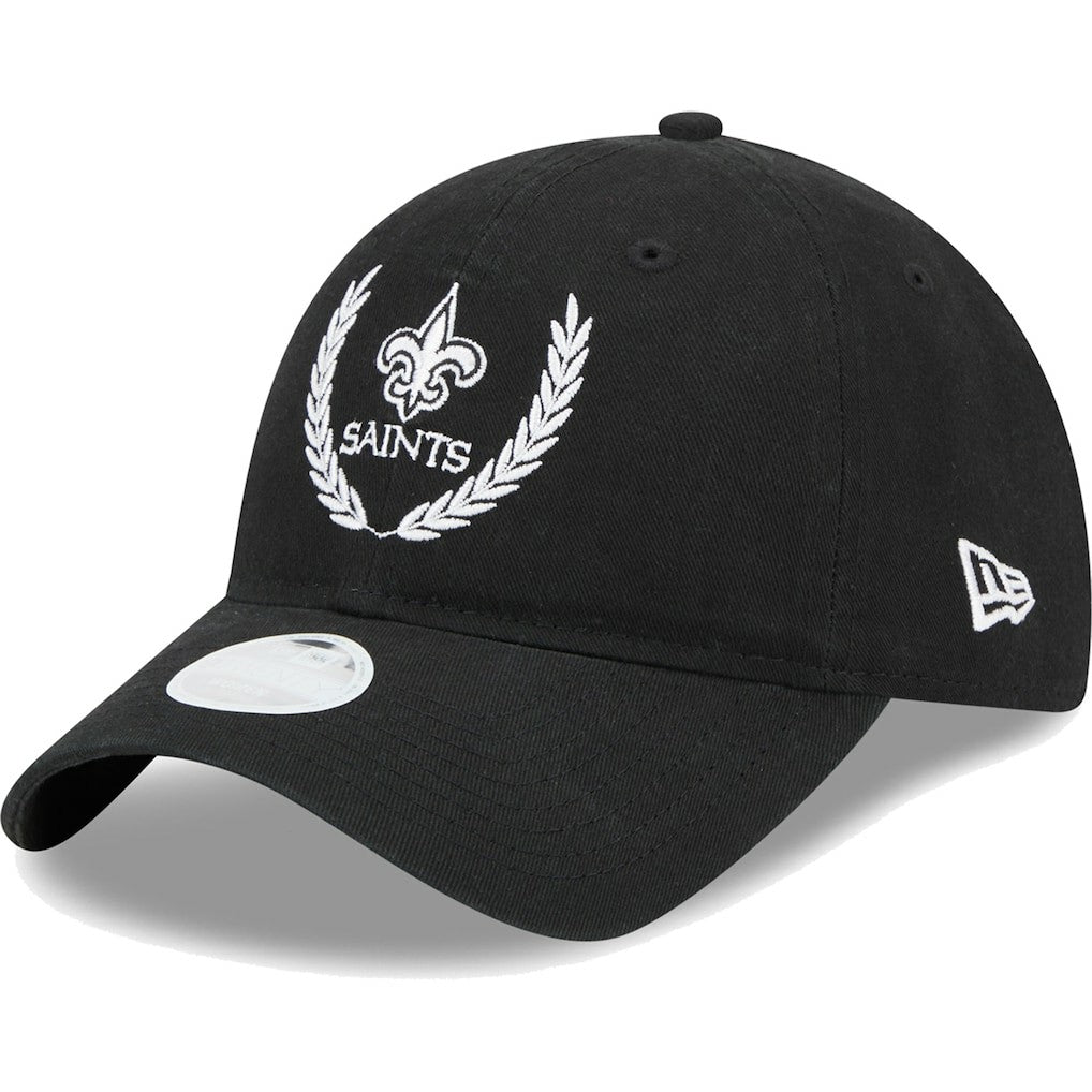 New Orleans Saints New Era Women's Leaves 9TWENTY Adjustable Hat - Black - NFL