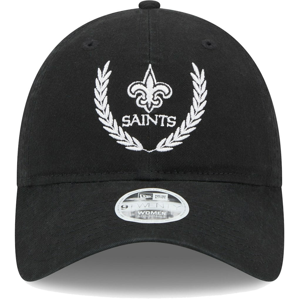 New Orleans Saints New Era Women's Leaves 9TWENTY Adjustable Hat - Black - NFL