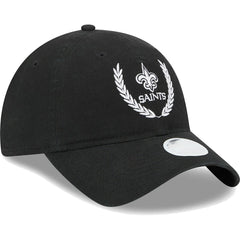 New Orleans Saints New Era Women's Leaves 9TWENTY Adjustable Hat - Black - NFL