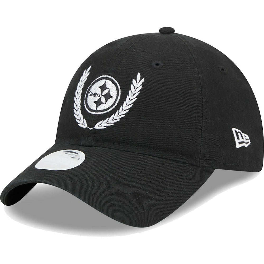 Pittsburgh Steelers New Era Women's Leaves 9TWENTY Adjustable Hat - Black - NFL