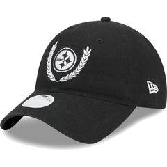 Pittsburgh Steelers New Era Women's Leaves 9TWENTY Adjustable Hat - Black - NFL