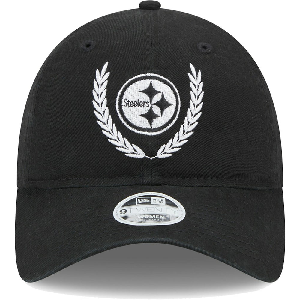 Pittsburgh Steelers New Era Women's Leaves 9TWENTY Adjustable Hat - Black - NFL