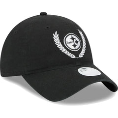Pittsburgh Steelers New Era Women's Leaves 9TWENTY Adjustable Hat - Black - NFL