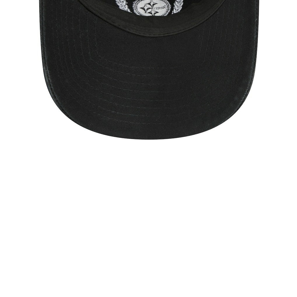 Pittsburgh Steelers New Era Women's Leaves 9TWENTY Adjustable Hat - Black - NFL