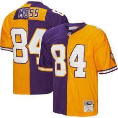Randy Moss Minnesota Vikings 1998 Split Legacy Replica Jersey - Purple/Gold - Mitchell & Ness
