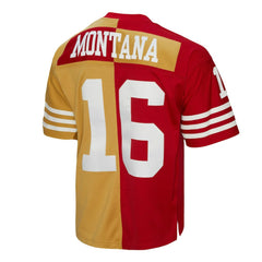 Joe Montana San Francisco 49ers 1990 Split Legacy Replica Jersey - Scarlet/Gold - Mitchell & Ness