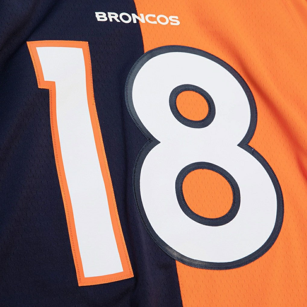 Peyton Manning Denver Broncos 2015 Split Legacy Replica Jersey - Navy/Orange - Mitchell & Ness