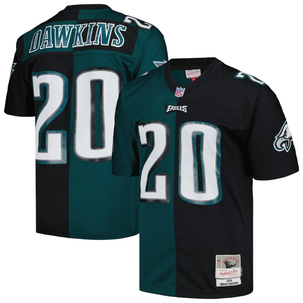 Brian Dawkins Philadelphia Eagles 2004 Split Legacy Replica Jersey - Midnight Green/Black - Mitchell & Ness