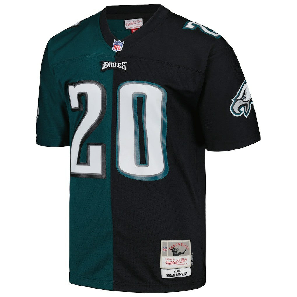 Brian Dawkins Philadelphia Eagles 2004 Split Legacy Replica Jersey - Midnight Green/Black - Mitchell & Ness
