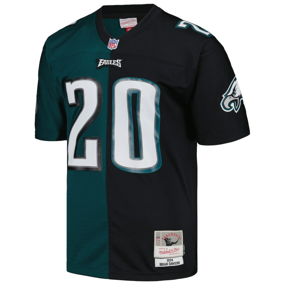 Brian Dawkins Philadelphia Eagles 2004 Split Legacy Replica Jersey - Midnight Green/Black - Mitchell & Ness
