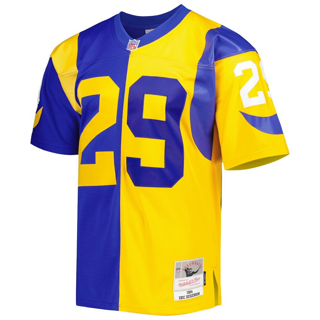 Eric Dickerson Los Angeles Rams 1984 Split Legacy Replica Jersey - Royal/Gold - Mitchell & Ness