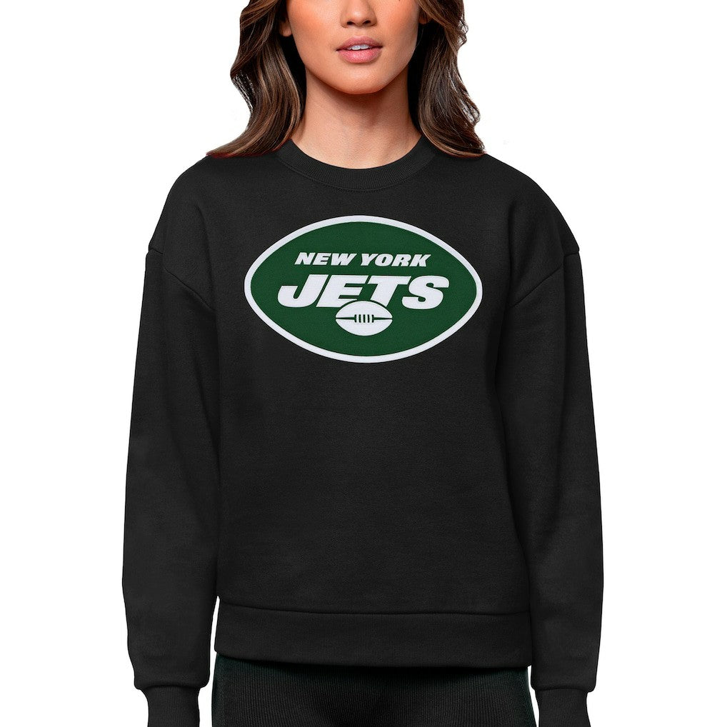 New York Jets Antigua Women's Victory Logo Pullover Sweatshirt - Black - NFL