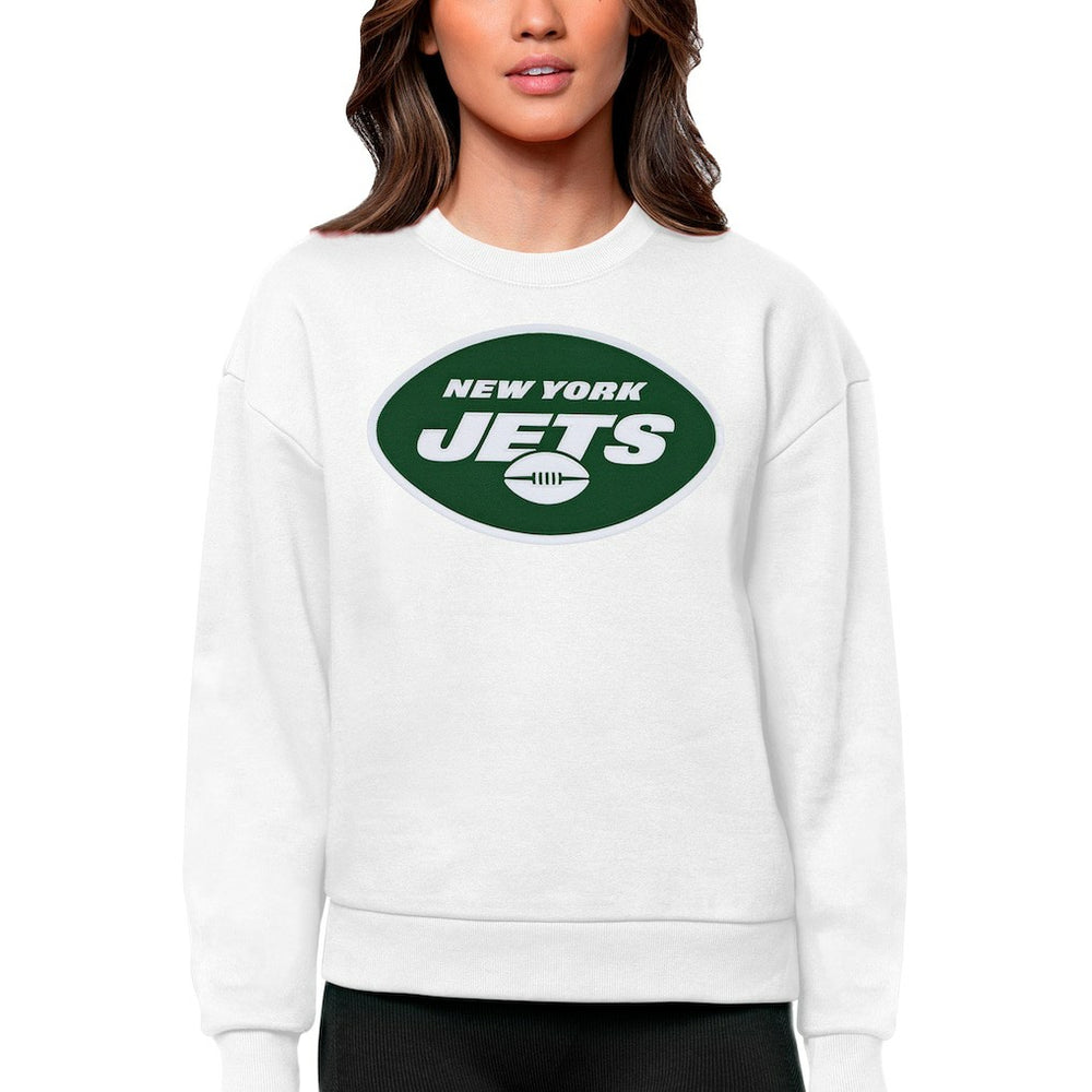 New York Jets Antigua Women's Victory Logo Pullover Sweatshirt - White - NFL