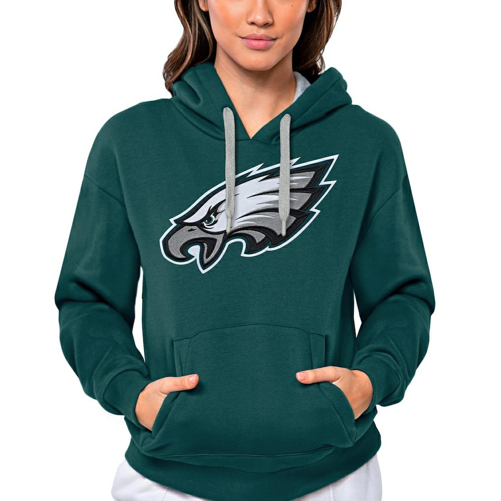 Philadelphia Eagles Antigua Women's Victory Logo Pullover Hoodie - Midnight Green - NFL