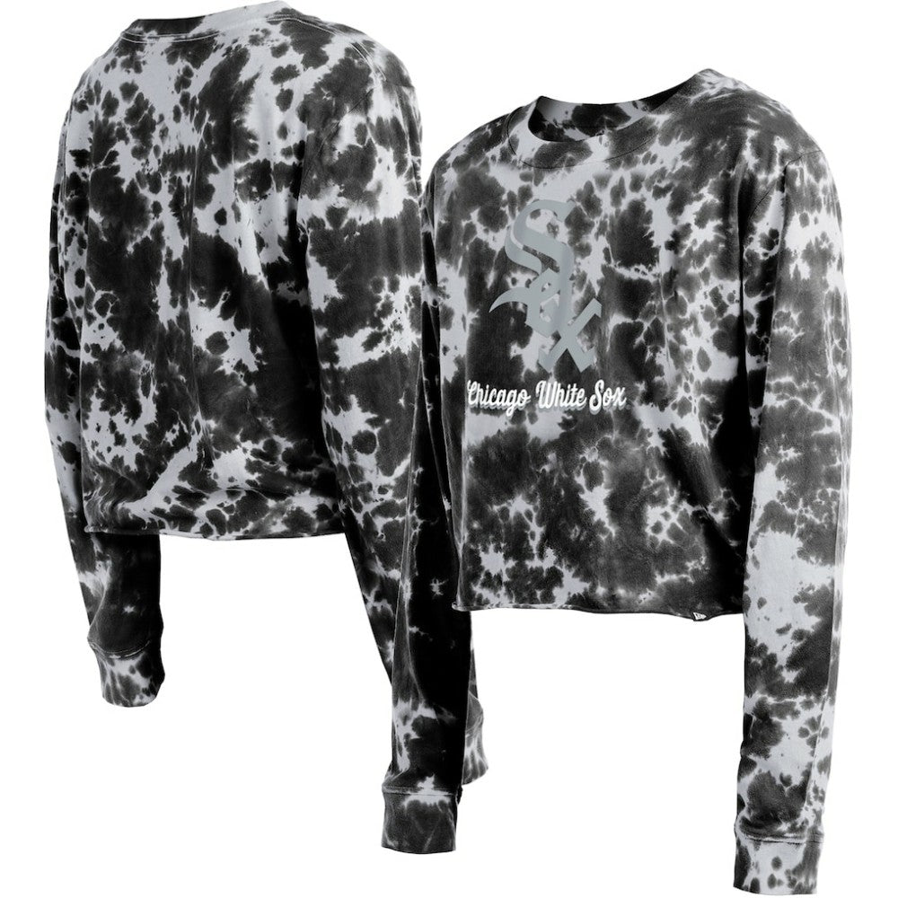 Chicago White Sox New Era Women's Tie-Dye Cropped Long Sleeve T-Shirt Outlet