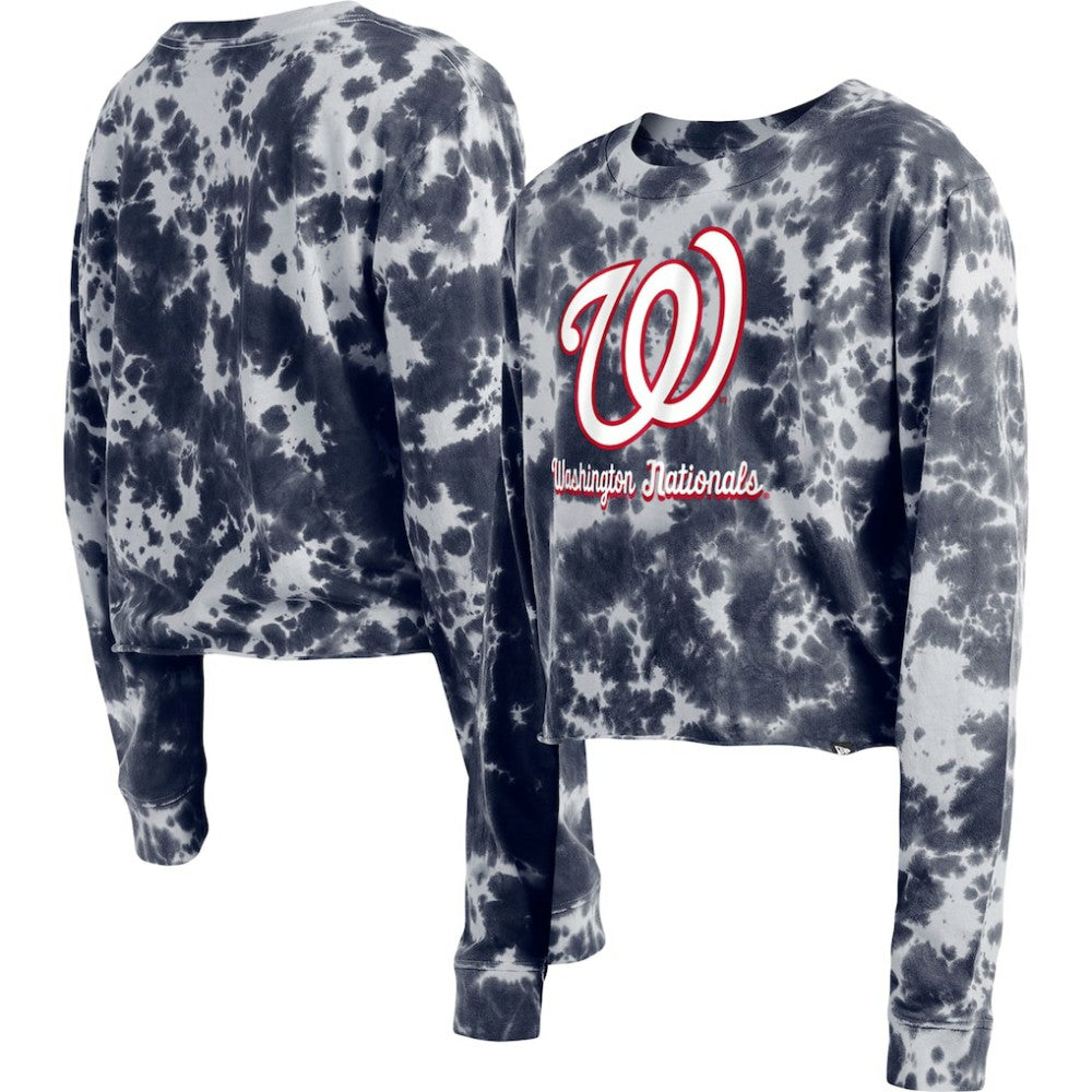 Washington Nationals New Era Women's Tie-Dye Cropped Long Sleeve T-Shirt Discount