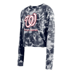 Washington Nationals New Era Women's Tie-Dye Cropped Long Sleeve T-Shirt Discount