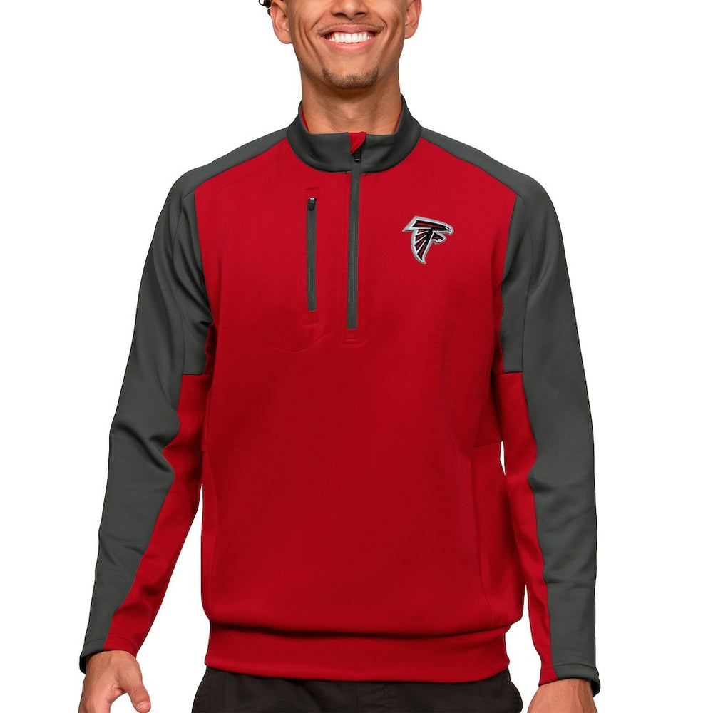 Atlanta Falcons Antigua Team Quarter-Zip Pullover Top - Red - NFL
