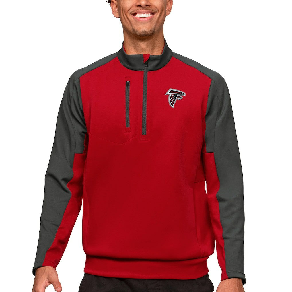 Atlanta Falcons Antigua Team Quarter-Zip Pullover Top - Red - NFL
