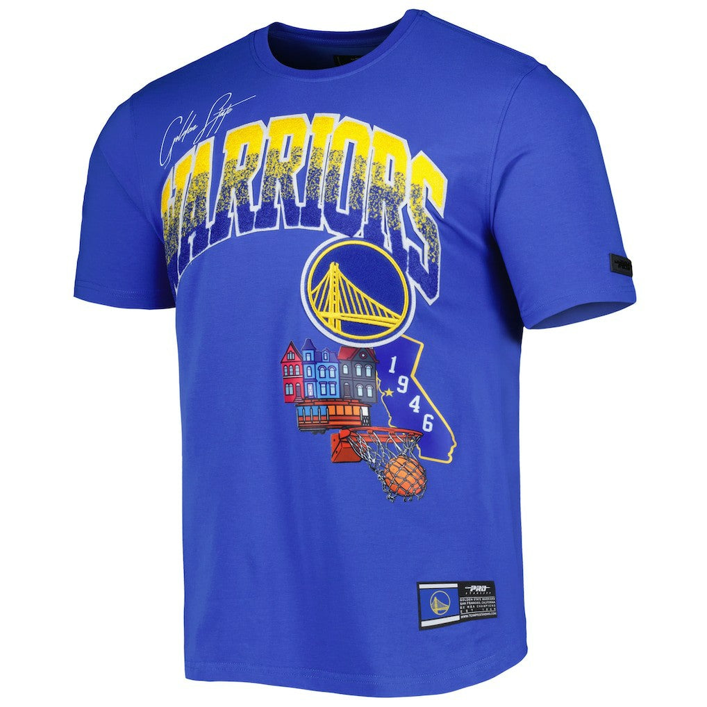 Golden State Warriors Pro Standard Hometown Chenille T-Shirt Royal