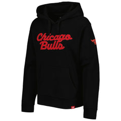 Chicago Bulls Sportiqe Women's Leona Ava Fleece Tri-Blend Pullover Hoodie Black