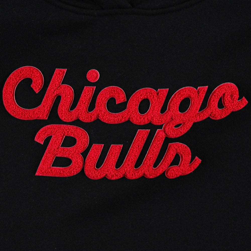 Chicago Bulls Sportiqe Women's Leona Ava Fleece Tri-Blend Pullover Hoodie Black